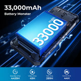 OUKITEL WP100 Titan Rugged Smartphone – 33,000mAh Battery, 200MP Camera, Built-in Projector, 66W Fast Charging, IP68 Waterproof