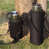 Neoprene Water Bottle Carrier with Strap – Insulated Sleeve for 610ml–1500ml Bottles (Black or Camouflage)