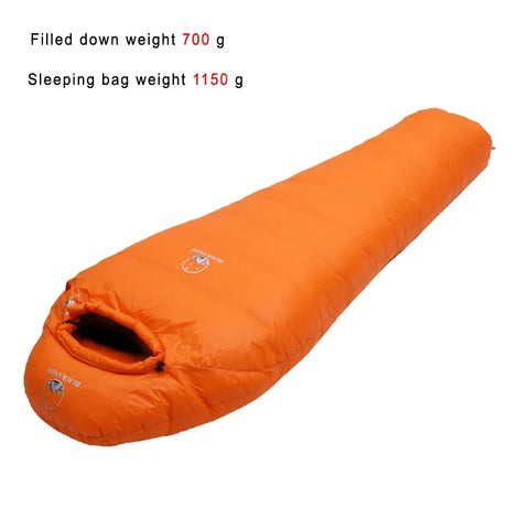 BLACKSNOW White Goose Down Mummy Sleeping Bag – Ultra-Warm, Lightweight, Winter-Ready (4 Thickness Options)