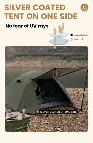 Mobi Garden 3–4 Person Waterproof Camping Tent – Double-Layer, UV & Rain Protection, Lightweight Trekking Shelter