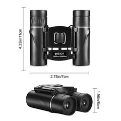 HD 900/1000x25 Long Range Folding Binoculars – Compact 9000M Mini Telescope with BAK4 Prism & FMC Optics