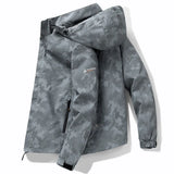 Men’s Hooded Waterproof Hiking Jacket – Windproof Outdoor Bomber with Detachable Hood