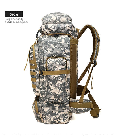 Rilibegan 70L Tactical Hiking Backpack – Camouflage, Waterproof