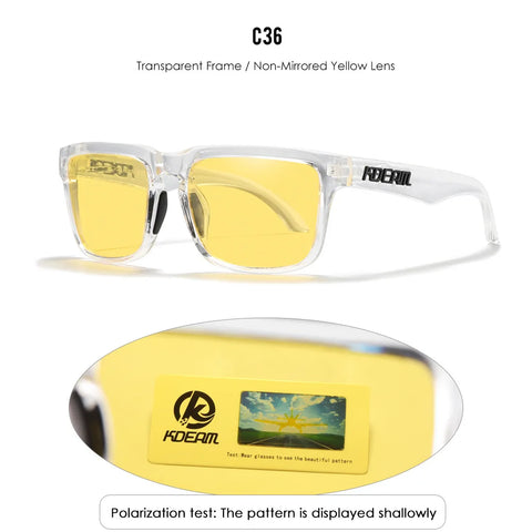 KDEAM Polarized Sunglasses – Unisex Square Frame UV400 Outdoor Eyewear (Red Mirror Lens, Model KD332)