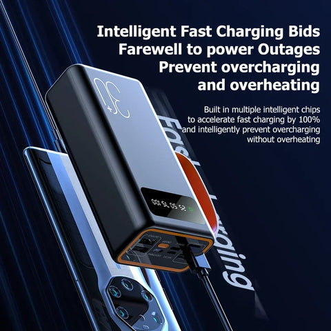 Xiaomi 200000mAh Solar Power Bank – High-Capacity External Battery with Built-in Cables & LED Light