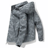 Men’s Hooded Waterproof Hiking Jacket – Windproof Outdoor Bomber with Detachable Hood