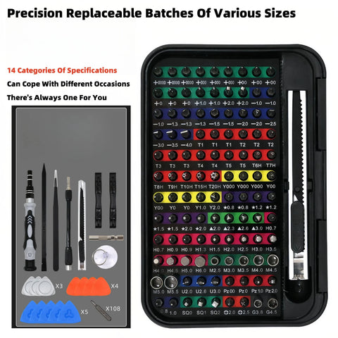 132-in-1 Precision Screwdriver Set – Multi-Function Electronic Repair Tool Kit for Laptops, Phones & Computers