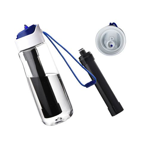 750ml Portable Water Filter Bottle – Outdoor Survival Straw Cup with 0.01 Micron Filtration | Emergency Purifier for Camping & Hiking