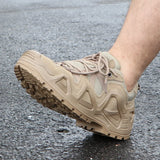 Men’s Tactical Combat Hiking Boots – Waterproof Nylon & Suede Outdoor High Tops for Work, Climbing & Trekking
