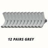 6 or 12 Pairs Men's Outdoor Crew Socks – Breathable, Durable, and Comfortable Fit