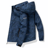 Men’s Hooded Waterproof Hiking Jacket – Windproof Outdoor Bomber with Detachable Hood