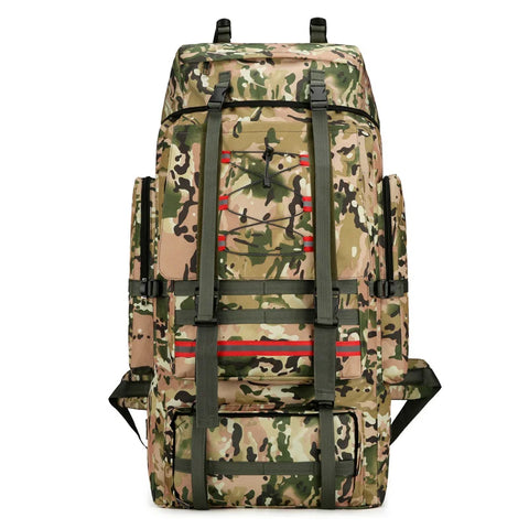 130L Waterproof Hiking Backpack – Heavy-Duty Outdoor Rucksack with Reflective Safety Strips & Molle System