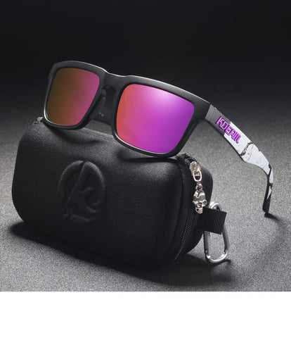 KDEAM Polarized Sunglasses – Unisex Square Frame UV400 Outdoor Eyewear (Red Mirror Lens, Model KD332)
