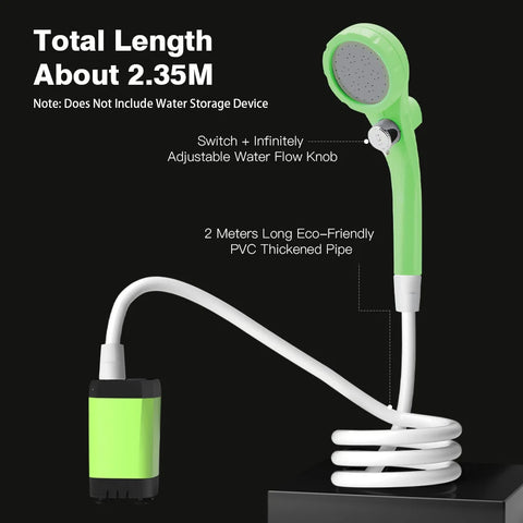 LIXADA Digital Camping Shower Kit – 6000mAh Portable Outdoor Shower with Intelligent Display for RV & Camping