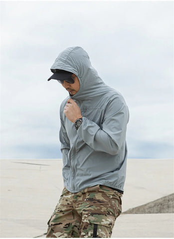 Men’s Tactical Sun-Protective Hiking Jacket – Lightweight, Waterproof, Quick-Dry Outdoor Shell