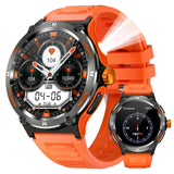 EIGIIS KT76 Smart Watch – 3ATM Waterproof Outdoor Fitness Tracker with Compass, Flashlight, Bluetooth Calling & Health Monitoring