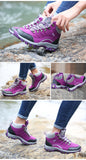 Women’s Outdoor Leather Hiking Boots – Ankle-High, Breathable, Lightweight Trekking Shoes