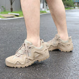 Men’s Tactical Combat Hiking Boots – Waterproof Nylon & Suede Outdoor High Tops for Work, Climbing & Trekking