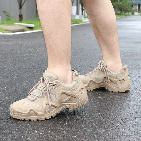 Men’s Tactical Combat Hiking Boots – Waterproof Nylon & Suede Outdoor High Tops for Work, Climbing & Trekking