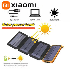 Xiaomi 200,000mAh Solar Power Bank with Folding Solar Panels – Portable Quick-Charge Power for Outdoor Camping & Survival