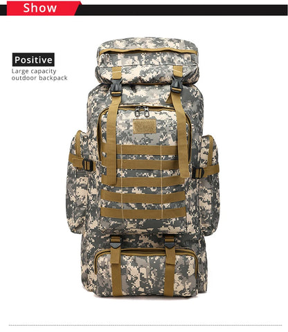 Rilibegan 70L Tactical Hiking Backpack – Camouflage, Waterproof