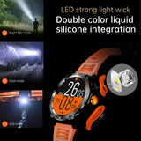EIGIIS KT76 Smart Watch – 3ATM Waterproof Outdoor Fitness Tracker with Compass, Flashlight, Bluetooth Calling & Health Monitoring
