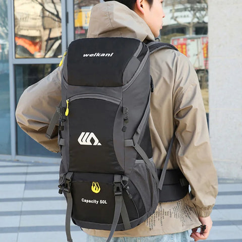 50L Waterproof Hiking Backpack – Large Travel Rucksack with Shoe Compartment