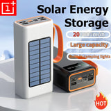 ONEPLUS 200,000mAh Solar Power Bank – Built-in Cables, LED Light, Fast Charging, High-Capacity External Battery