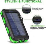 Solar Power Bank – Waterproof, Fast Charging, High-Capacity Powerbank with SOS & LED Light for Outdoor Survival