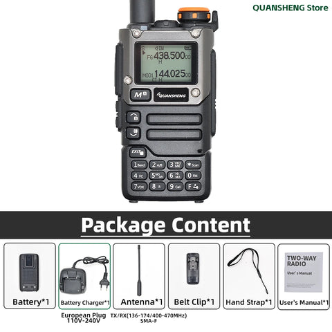Quansheng UV-K5(8) Long-Range Dual Band Walkie Talkie – 200 Channel Portable Two-Way Radio with AM/FM, Emergency Weather, Cross-Band Intercom & Type-C Charging