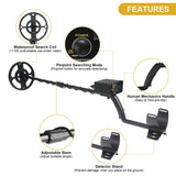 TC-200 Advanced Metal Detector – Adjustable Underground Gold & Metal Tracker with Waterproof Search Coil