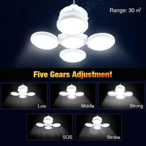 Solar Folding LED Camping Lantern – USB Rechargeable Emergency Light with 5 Modes & Hook (2400mAh, Waterproof, Remote Optional)