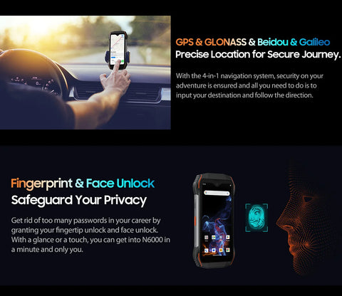 Blackview N6000 Rugged Waterproof Mini Smartphone | 4.3" Display, 256GB Storage, Android 13, 48MP Camera, NFC, Helio G99 Octa-Core