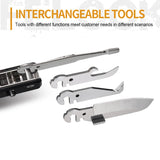 ROXON S504G Mini Folding Multi-Tool Knife with Scissors – Interchangeable, Locking Blade for Outdoor & Camping