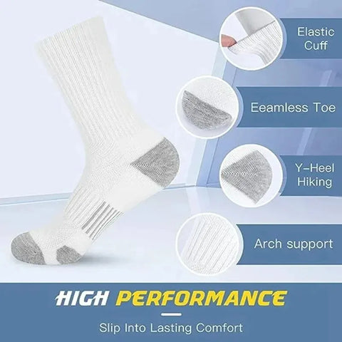 6 or 12 Pairs Men's Outdoor Crew Socks – Breathable, Durable, and Comfortable Fit