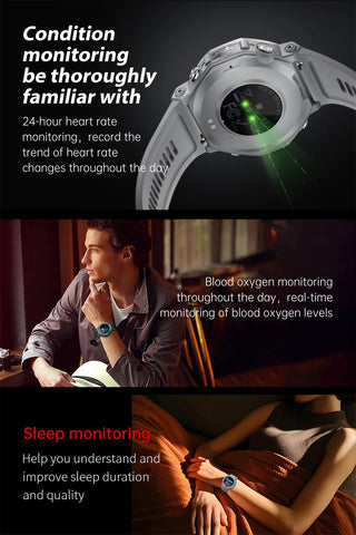 LIGE 2025 KT85 Outdoor Smartwatch – 1.43" AMOLED Display, Long Battery Life, Fitness & Health Tracker for Men