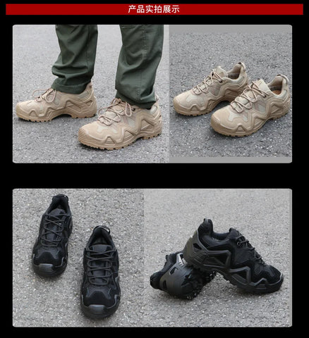 Men’s Tactical Combat Hiking Boots – Waterproof Nylon & Suede Outdoor High Tops for Work, Climbing & Trekking