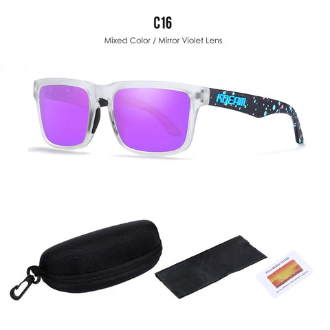 KDEAM Polarized Sunglasses – Unisex Square Frame UV400 Outdoor Eyewear (Red Mirror Lens, Model KD332)
