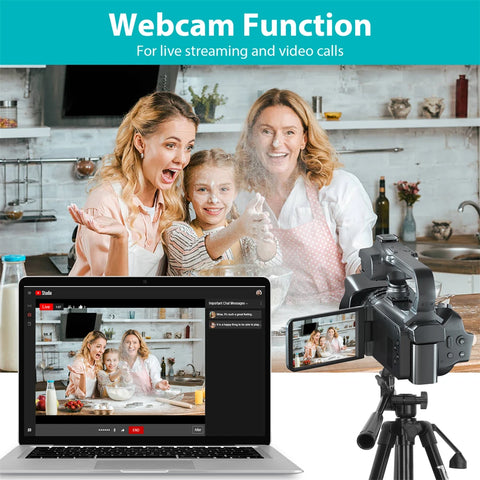 KOMERY 6K Ultra HD Professional Camcorder – 64MP YouTube & Streaming Camera