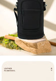 Portable Thermal Water Bottle Bag – Large Capacity Sleeve with Adjustable Shoulder Strap (Black)