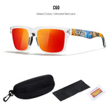 KDEAM Polarized Sunglasses – Unisex Square Frame UV400 Outdoor Eyewear (Red Mirror Lens, Model KD332)