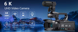 KOMERY 6K Ultra HD Professional Camcorder – 64MP YouTube & Streaming Camera