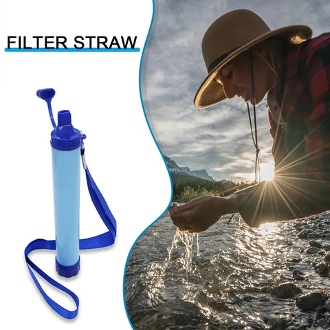 Outdoor Personal Water Filter Straw – Lightweight Emergency Water Purifier for Camping, Hiking & Survival
