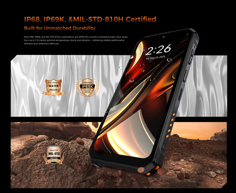 OUKITEL WP53 PRO Rugged Smartphone – 24GB+256GB, 11000mAh Battery, 6.52" HD Display, 50MP Camera, Android 15, NFC