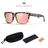 KDEAM Polarized Sunglasses – Unisex Square Frame UV400 Outdoor Eyewear (Red Mirror Lens, Model KD332)