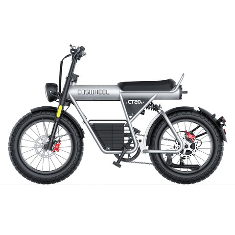 Coswheel CT20S 2000W Electric Dirt Bike – 60V 27.5Ah Fat Tire Ebike for Adults (20" Off-Road Tires, 161km Range)