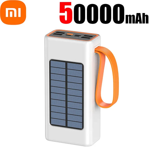 Xiaomi 200000mAh Solar Power Bank – Ultra-High Capacity with Built-in Cables, LED Light & Quick Charge