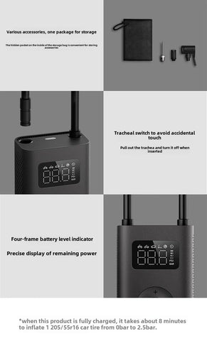 Xiaomi Mijia Air Pump 2 – Portable Tire Inflator with Digital Pressure Detection, 150 PSI, 2000mAh Rechargeable Battery