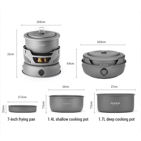 Camping Cookware Portable Stove Outdoor Cooking Set – Complete Kit for Backpacking, Hiking, Picnic & BBQ