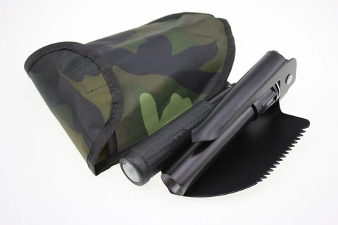 Multifunction Folding Tactical Shovel – Survival & Camping Tool Kit with Canvas Bag